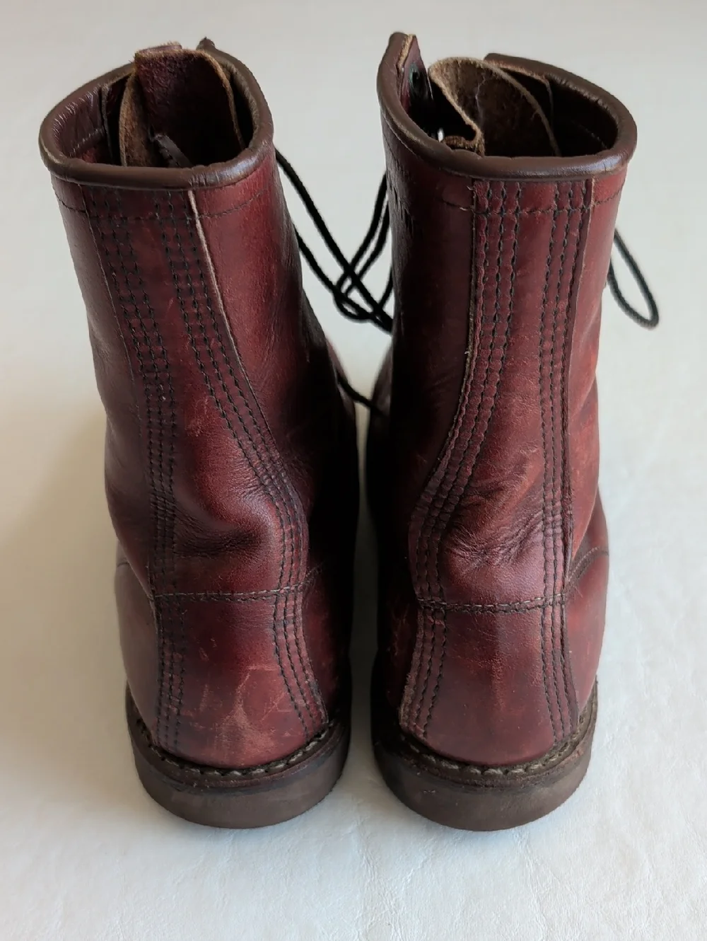 Vintage Red Wing Maroon Leather Lace Up 214 Work Boots 7 D